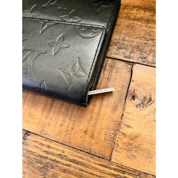 Authentic LOUIS VUITTON Gray Monogram Matt Vernis Long Sarah Wallet W/COA - Picture 6 of 14